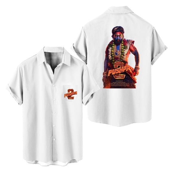 Pushpa 2 The Rule Short Sleeved Shirts Casual Shirt Hip Hop Tshirt Fashion V-neck