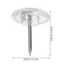 Pushpins*100 100Pcs Clear Whiteboard Clear Pushpins Thumb Bulletin Map