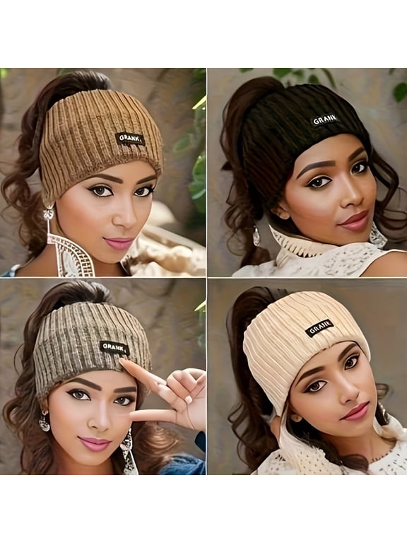 4pcs Women's Knit Headband Set - Thick, Warm & Stretchy for Autumn/Winter | Soft & Comfortable Elastic Hairbands with Simple Fashion Design, for Winter, Autumn