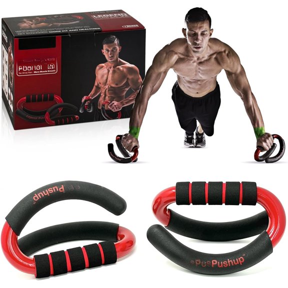 Pushup - Push-Up Bars to Eliminate Wrist , Generate Growth, Deliver Results, and Plateaus - Rocking Handle Design for Movement and Effective Workouts