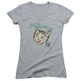 thumbnail image 1 of Puss N Boots Cats Pajamas Junior Women's V-Neck T-Shirt Athletic Heather, 1 of 1