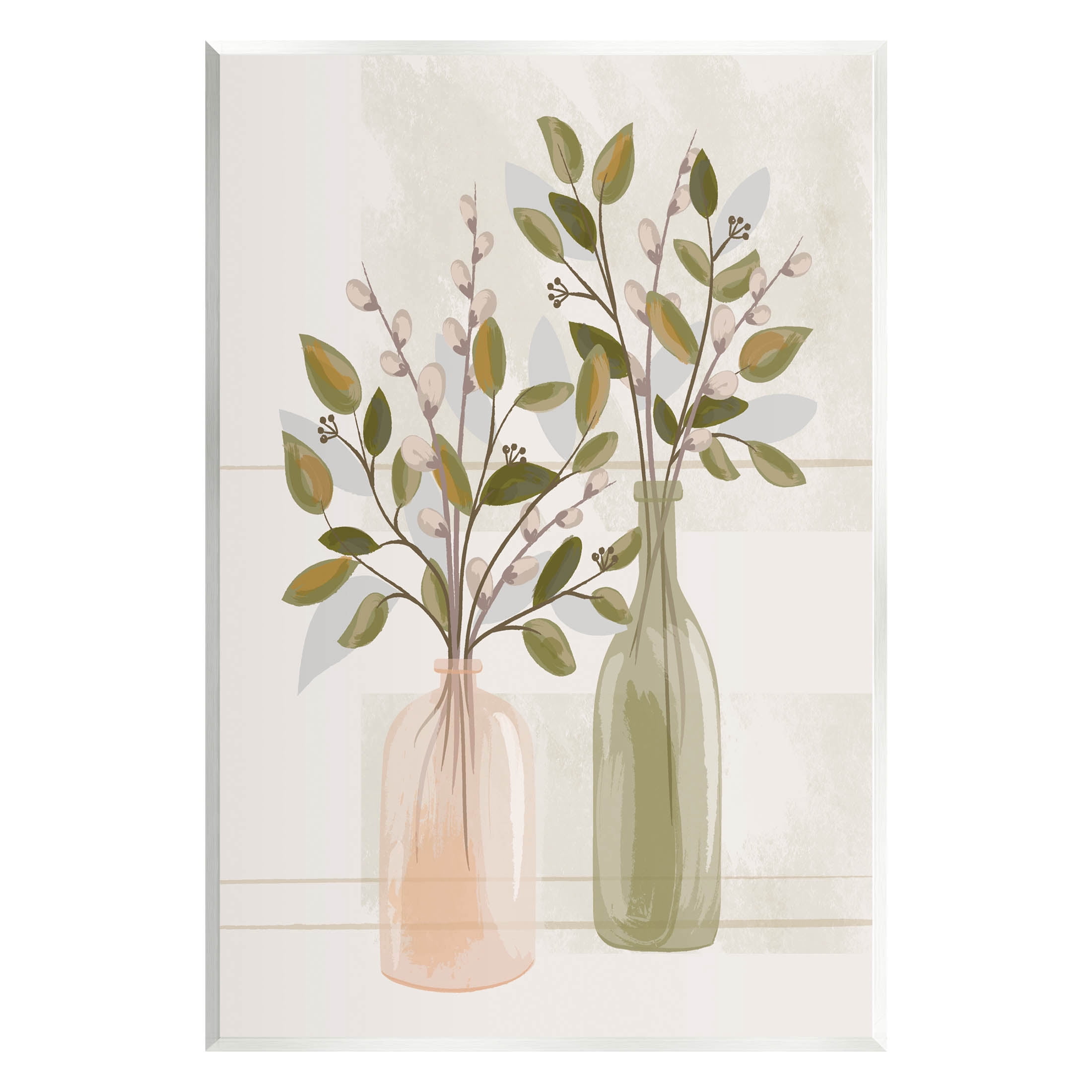 Pussy Willow Ikebana Vases Botanical & Floral Graphic Art Unframed Art Print Wall Art