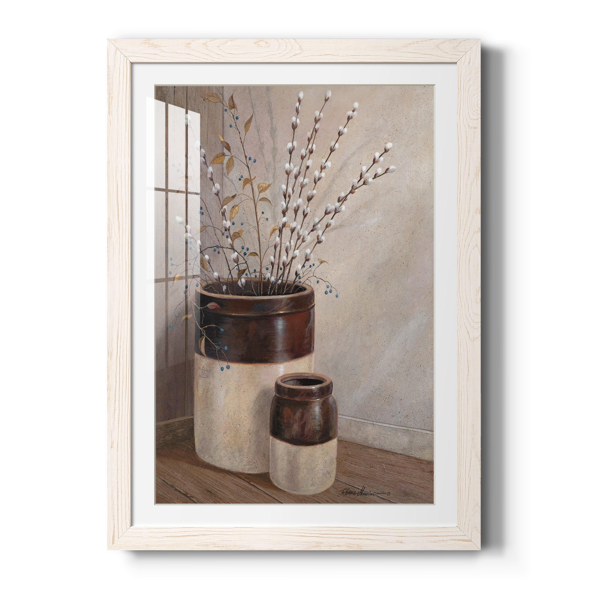 Pussywillows & Spring - Premium Framed Print - Distressed Barnwood Frame - Ready to Hang