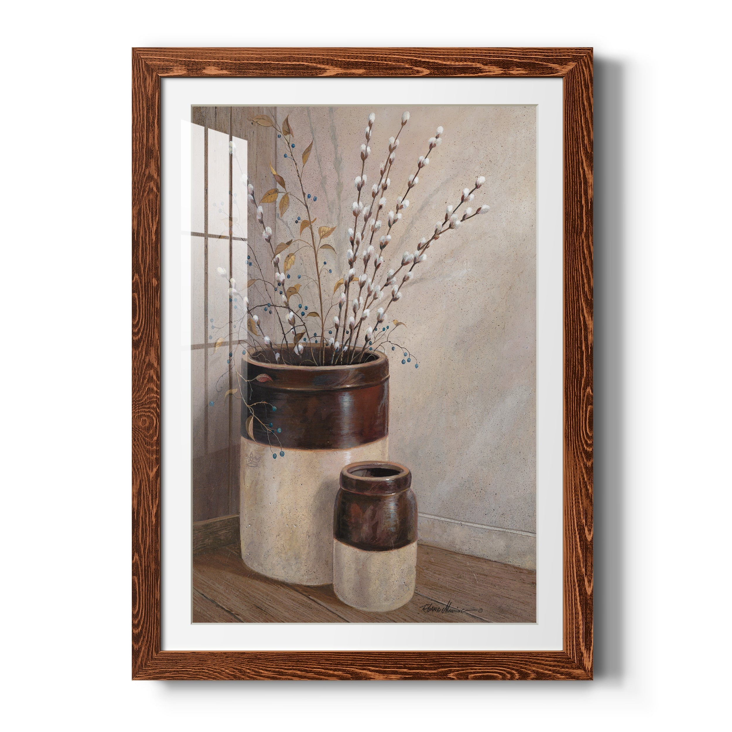 Pussywillows & Spring - Premium Framed Print - Distressed Barnwood Frame - Ready to Hang