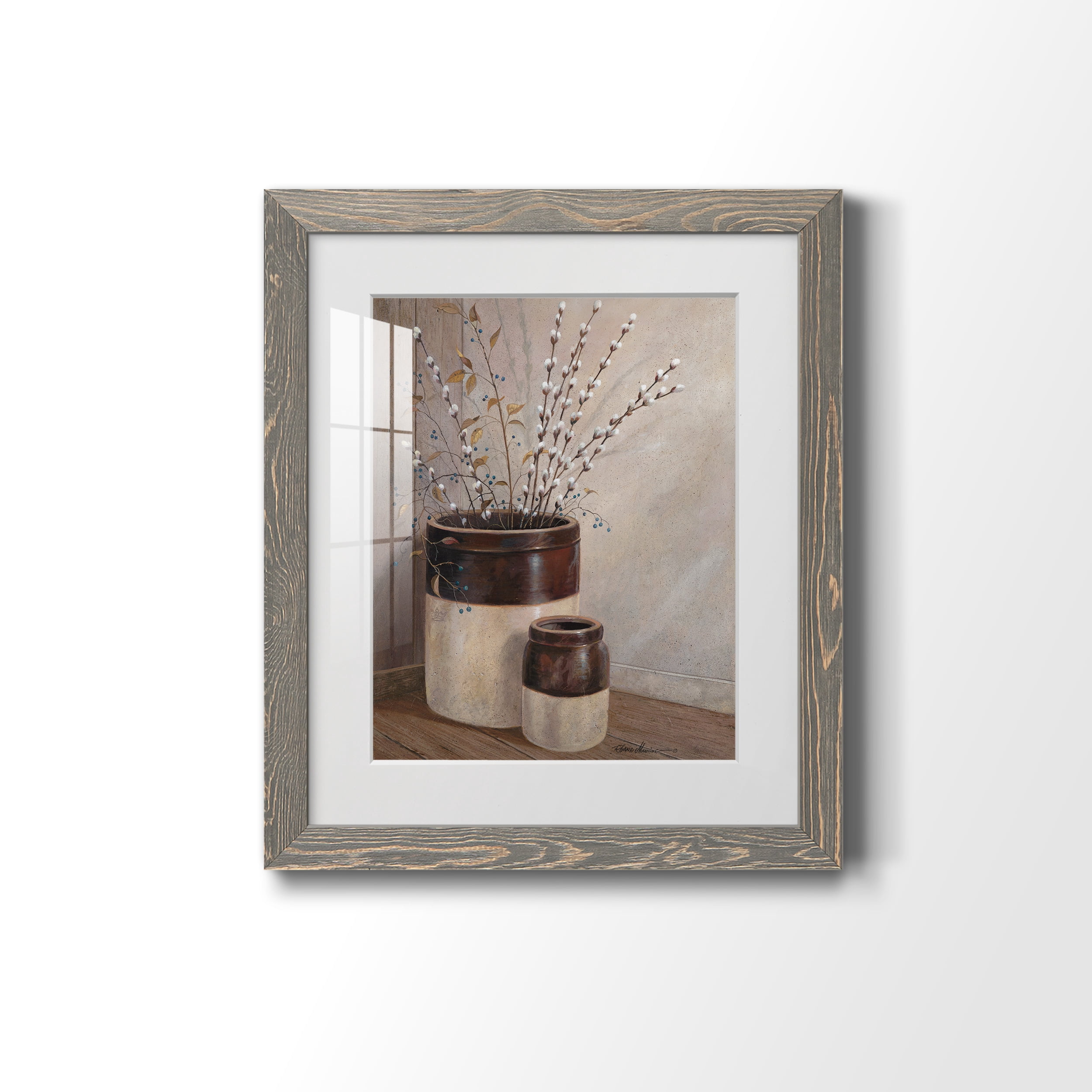 Pussywillows & Spring - Premium Framed Print - Ready to Hang - 20 x 24 - Grey Frame