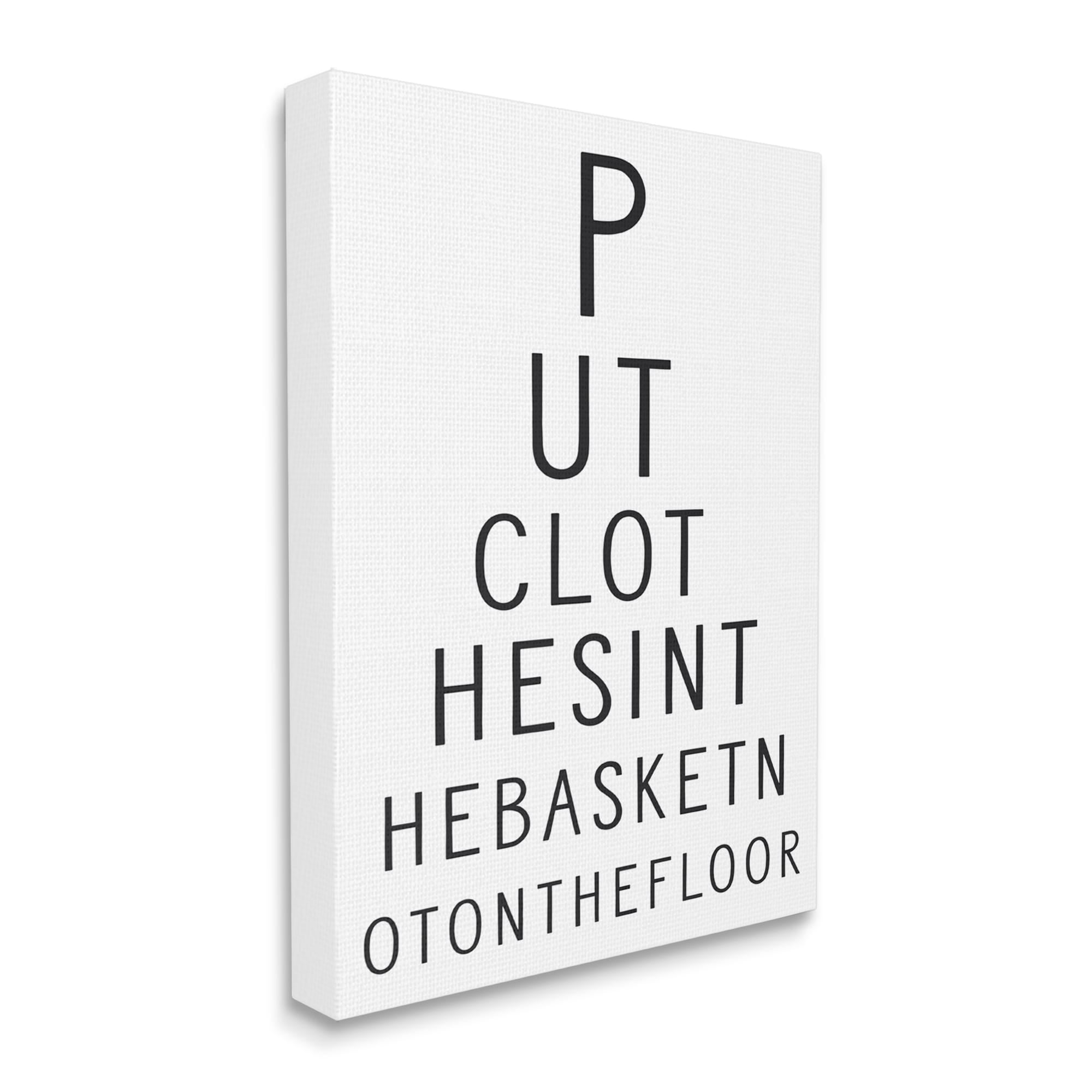 Stupell Industries Put Clothes In Basket Laundry Eye Chart Humor,16 x 20,Designed by Lettered and Lined