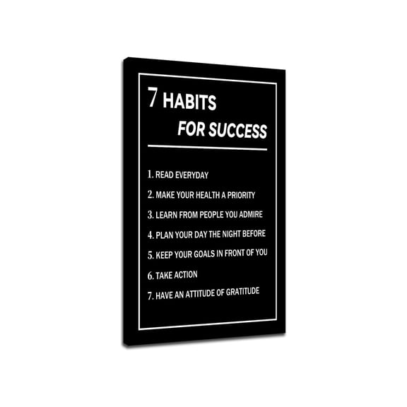 Put First Things First Motivational Poster - 7 Habits of Successful People Inspirational Wall Art with Entrepreneur Quotes for Modern Home Gym Office