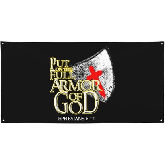 Put On The Full Armor Of God Christian Religious Garden Party Sign  Waterproof Banner For Indoor & Outdoor Lawn, Yard, And Patio Decoration,24" X 47"