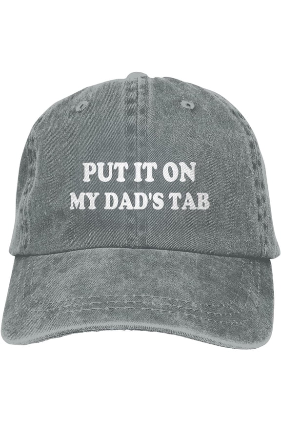 Put IT ON My Dad's TAB-Hat Funny Hats for Adults Dad Caps Vintage Denim Baseball Hats for Men Women