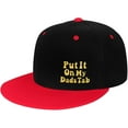 thumbnail image 1 of Put It On My Dad's Tab Flat Bill Hats Contrast Hip Hop Baseball Cap Unisex Snapback Rock Caps, 1 of 8