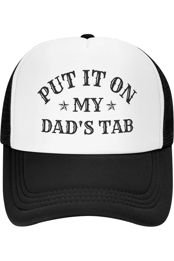 Put It On My Dad's Tab Hat I Love My Day Cap Mesh Hat for Women Men Sun Tracker Hat Baseball Cap