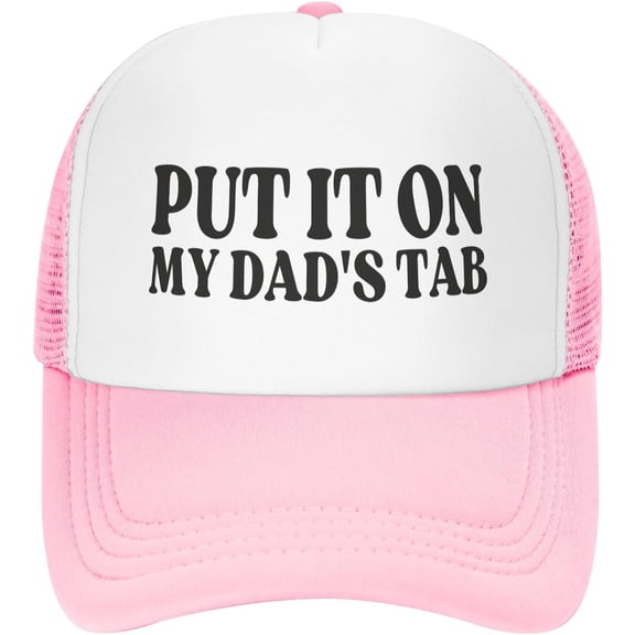 Put It On My Dad's Tab Hat I Love My Day Cap Mesh Hat for Women Men Sun Tracker Hat Baseball Cap