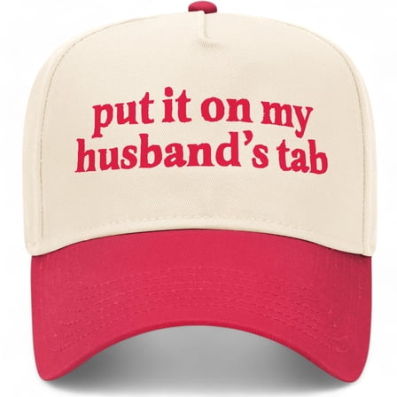 Put It On My Husband's Tab Vintage Trucker Hat | Premium Snapback Baseball Hat for Men & Women