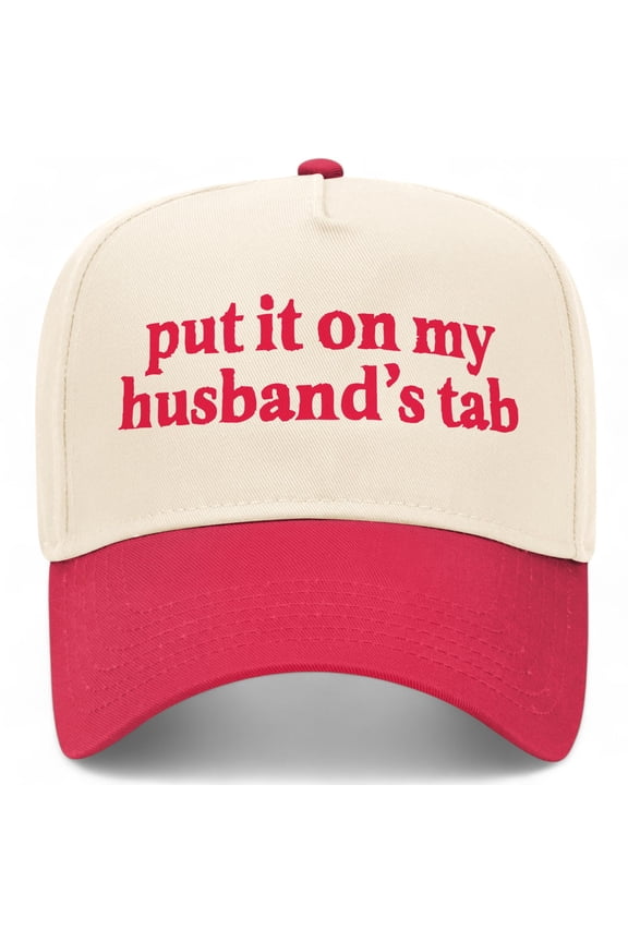Put It On My Husband's Tab Vintage Trucker Hat | Premium Snapback Baseball Hat for Men & Women