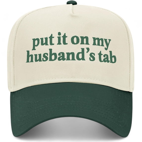 Put It On My Husband's Tab Vintage Trucker Hat | Premium Snapback Baseball Hat for Men & Women