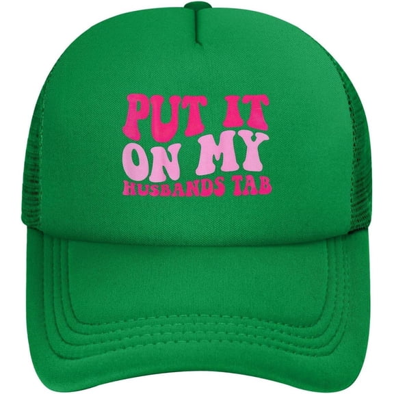 Put It On My Husbands Tab Baseball Cap Polyester Cowboy Hat Fashionable for Man Woman Adjustable
