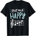 thumbnail image 1 of Put On A Happy Face Music - Funny Music Teacher T-Shirt Black 3X-Large, 1 of 4