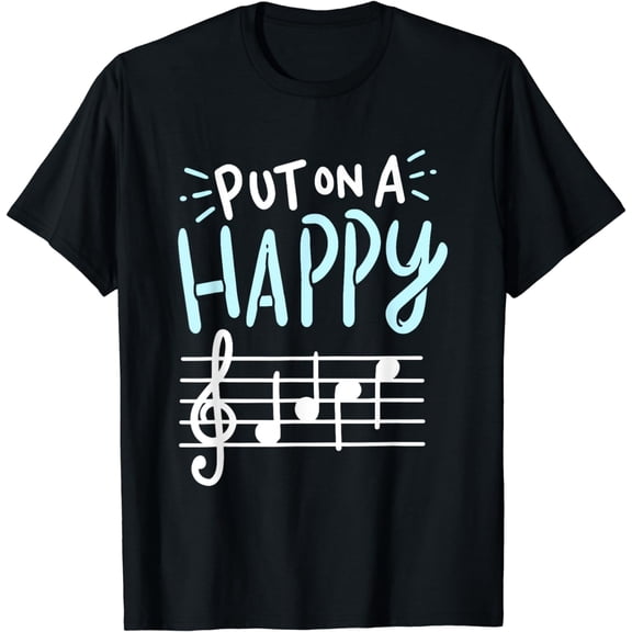 Put On A Happy Face Music - Funny Music Teacher T-Shirt