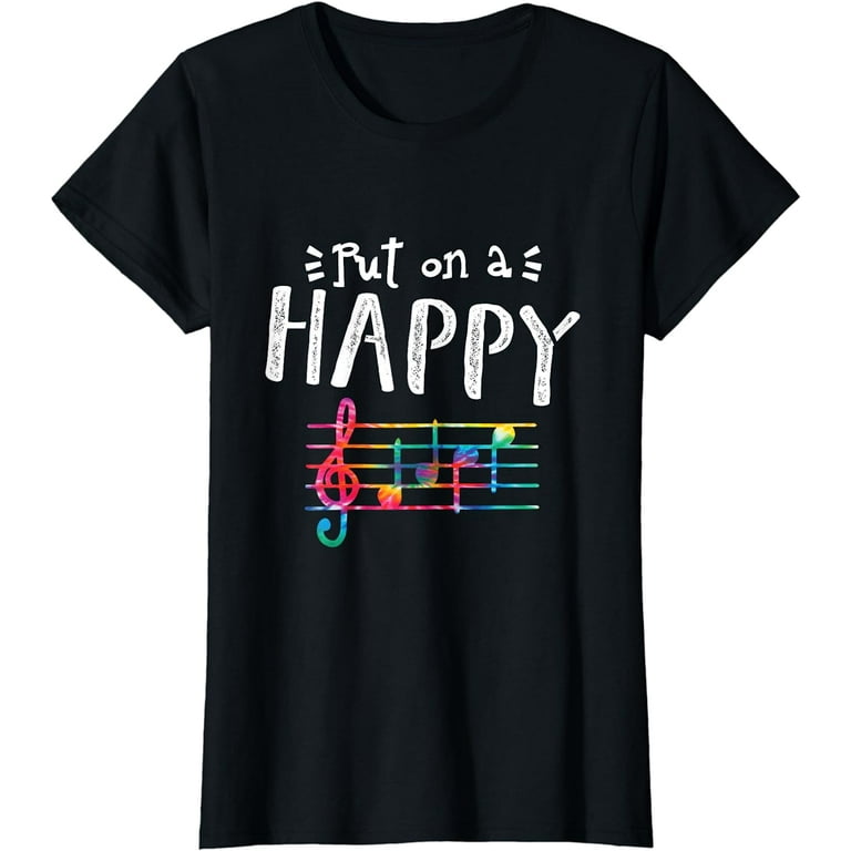 Funny Put On A Happy Face Music Notes Teacher T-Shirt Funny Put On A Happy Face Music Notes Teacher T-Shirt