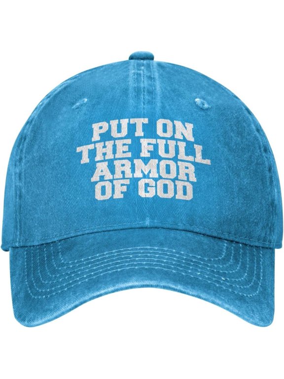 Put On The Full Armor of God Christian Religious Hats Funny Dad Hat Adjustable Vintage for Men Women Baseball Cap Black