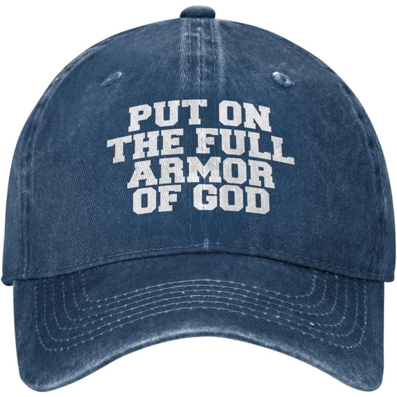 Put On The Full Armor of God Christian Religious Hats Funny Dad Hat Adjustable Vintage for Men Women Baseball Cap Black