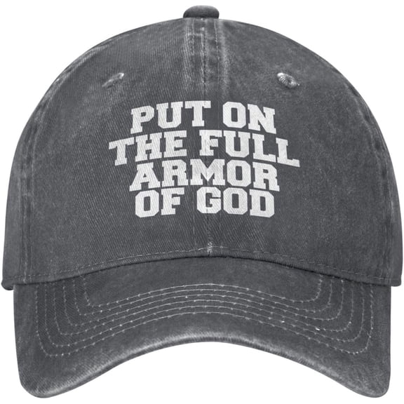 Put On The Full Armor of God Christian Religious Hats Funny Dad Hat Adjustable Vintage for Men Women Baseball Cap Black