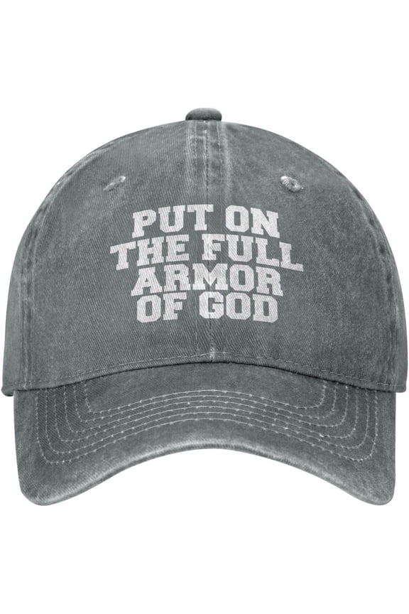 Put On The Full Armor of God Christian Religious Hats Funny Dad Hat Adjustable Vintage for Men Women Baseball Cap Black
