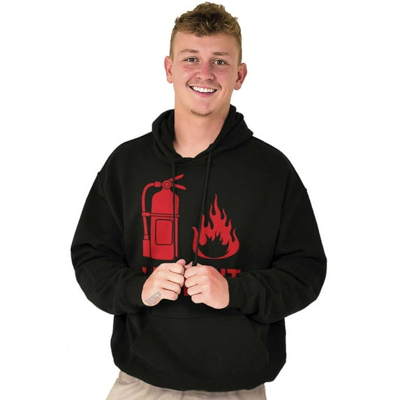 Put Out Fire Firefighter Fireman Men's Big & Tall Graphic Hoodie Brisco Brands 2X
