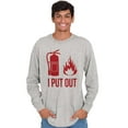 thumbnail image 1 of Put Out Fire Firefighter Fireman Men's Long Sleeve Tee T Shirt Brisco Brands M, 1 of 6