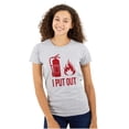 thumbnail image 1 of Put Out Fire Firefighter Fireman Womens Fitted Plus Size Graphic Tee Brisco Brands 3X, 1 of 5