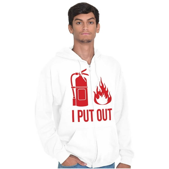 Put Out Fire Firefighter Fireman Zip Hoodie Sweatshirt Men Brisco Brands L
