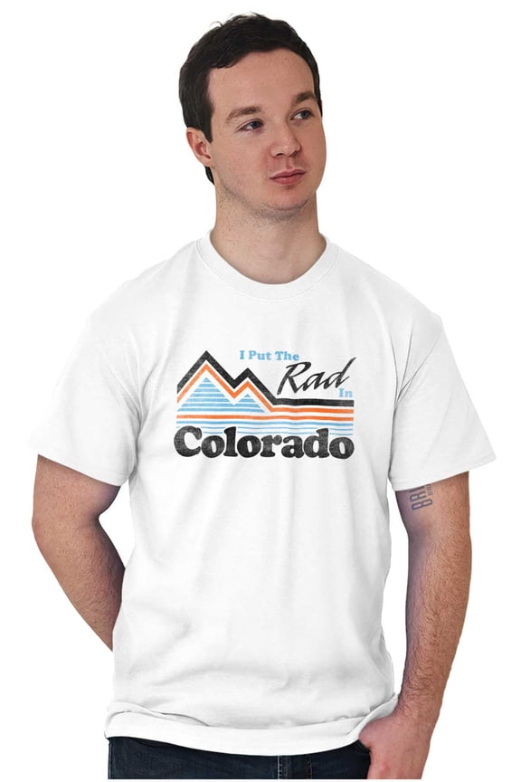 Put Rad in Colorado Snowboarder Skier Men's Graphic T Shirt Tees Brisco Brands S
