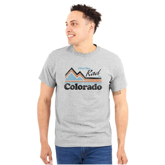 Put Rad in Colorado Snowboarder Skier Plus Size Crewneck Graphic Tee Shirt Brisco Brands 2X