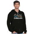 thumbnail image 1 of Put Rad in Colorado Snowboarder Skier Unisex Fleece Graphic Zip Up Hoodie Brisco Brands 5X, 1 of 5