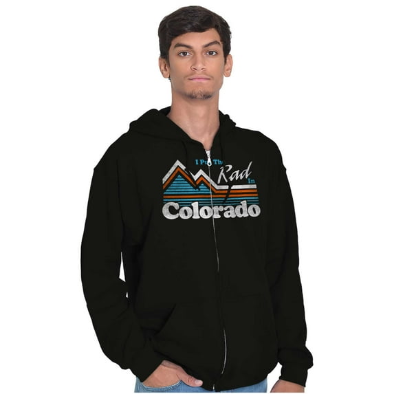 Put Rad in Colorado Snowboarder Skier Unisex Fleece Graphic Zip Up Hoodie Brisco Brands 5X