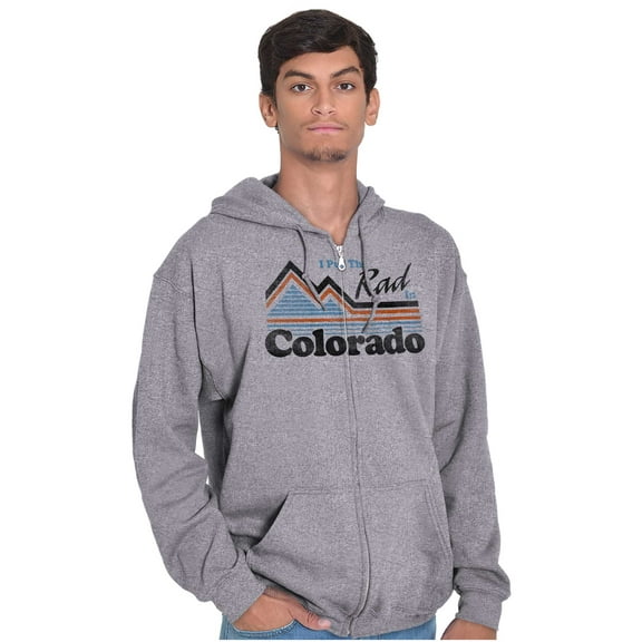 Put Rad in Colorado Snowboarder Skier Zip Up Hoodie Men's Women's Brisco Brands X
