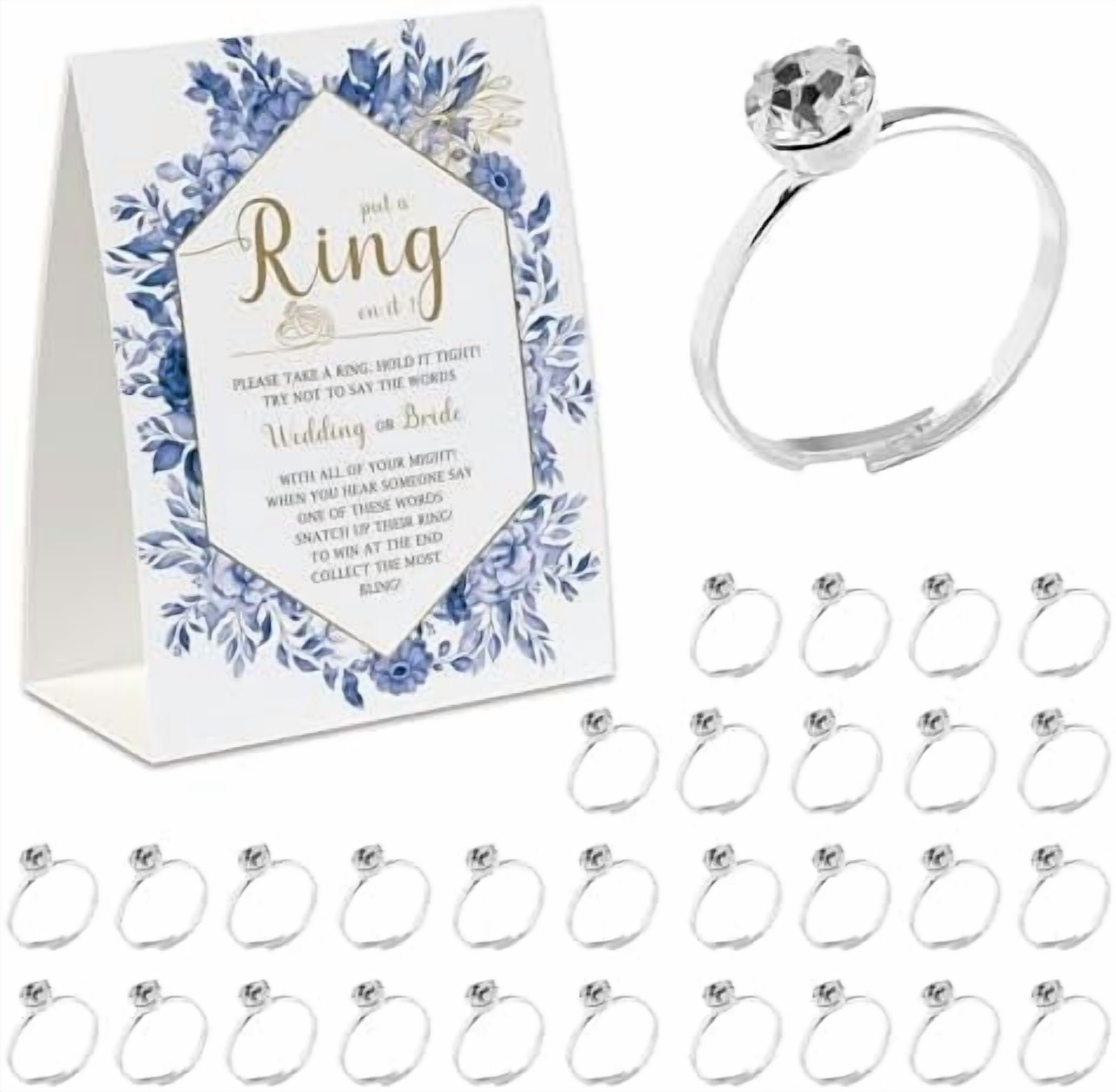 Put A Ring on It Game(50 Rings with One Sign), Don't Say Wedding or Bride  Game, Fun Bridal Shower Games, Bridal Shower Decorations Geometric Frame ..., image size:1896x1856