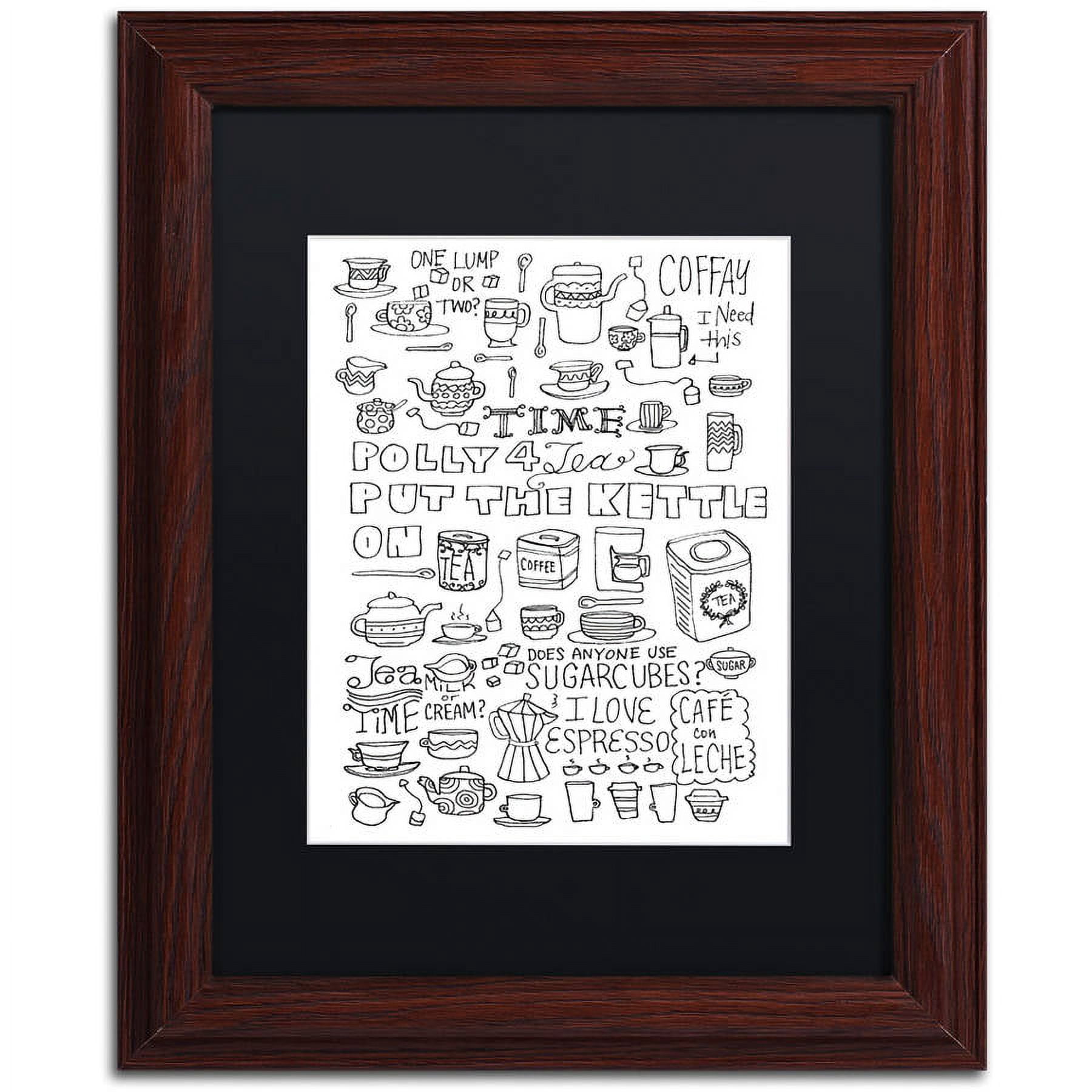 "Put The Kettle On" Canvas Art by Elizabeth Caldwell, Black Matte, Wood Frame
