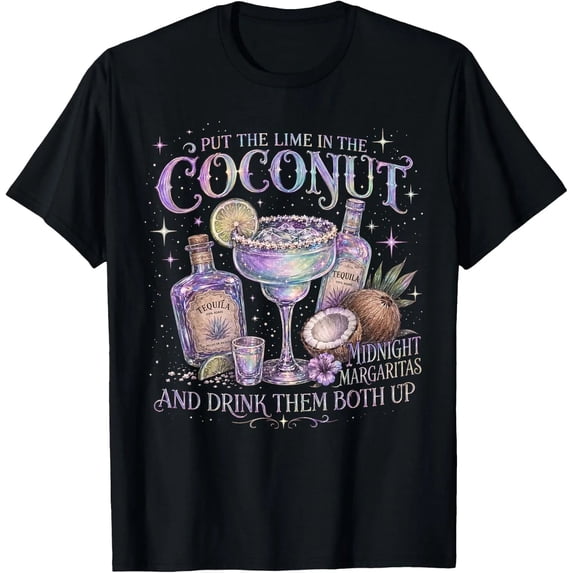 Put The Lime in The Coconut Retro Margaritas Celestial Beach T-Shirt