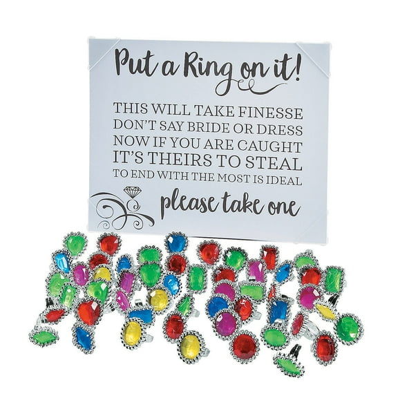 Put a Ring on It Bridal Shower Game with Rings, Toys, Wedding, 73 Pieces