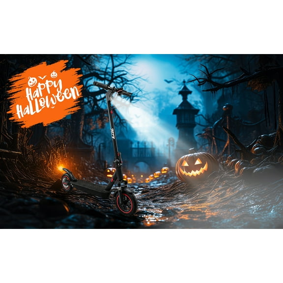 Put on your vampire cloak, zombie bandage, or clown mask - don't let bulky walking ruin the look! Riding on our super cool electric scooter, carrying your beloved TA through the streets adorned