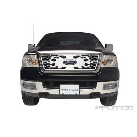 Putco 04-08 Ford F-150 (Honeycomb Grille) w/ Logo CutOut Flaming Inferno Stainless Steel Grille - 89142 Fits select: 2005-2007 FORD F150, 2004 FORD F150 SUPERCREW