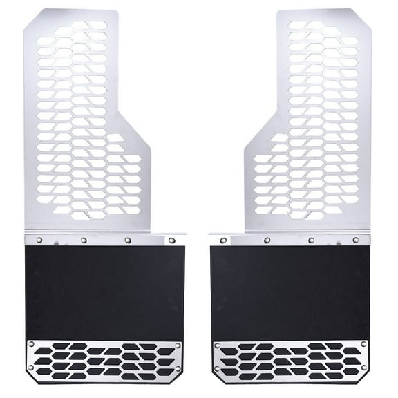 Putco 15-19 Chevy Silv/Sierra HD Dually - (Rear) - Set of 2 Mud Skins - Brushed SS w/ Hex Shield - 78175 Fits select: 2014-2018 CHEVROLET SILVERADO, 2014-2017 GMC SIERRA