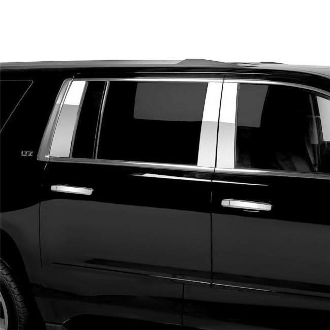 Kit 4 Montanti Porta In Nero Lucido Per Cadillac Escalade 2007-2014, Copritelaio Geartronics