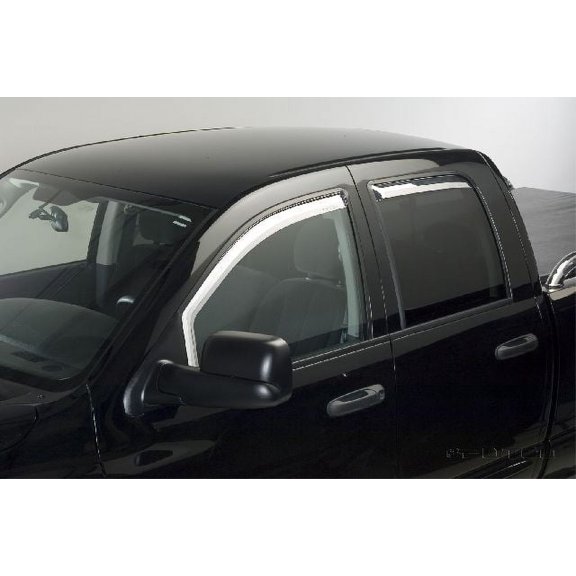Putco 480602 Element Chrome Window Visor Tape On Fits 17-21 Titan Fits select: 2017-2021 NISSAN TITAN, 2022 NISSAN TITAN SV/SL/PRO-4X/PLATINUM RESERVE