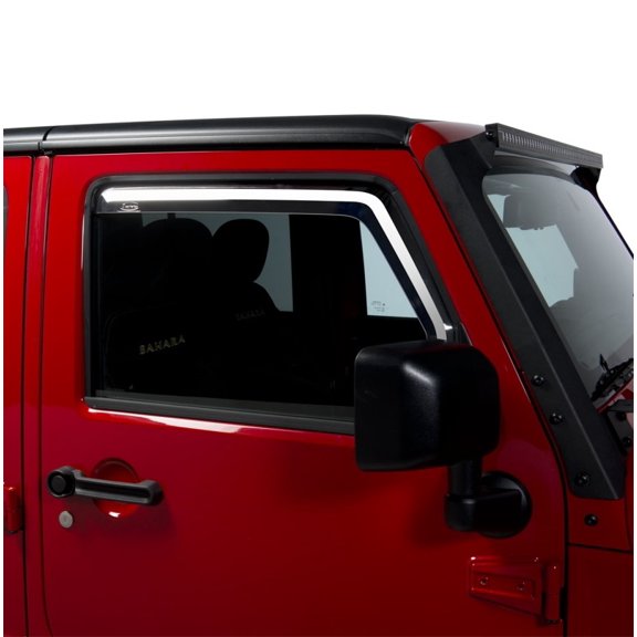 Putco 580228 Window Visor For Jeep Wrangler (JK), Smoke In-Channel Mount Type