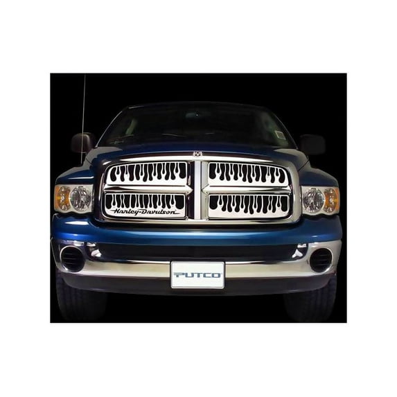 Putco 89114 Flaming Inferno Grille Insert; Stainless Steel; w/Logo Cutout;