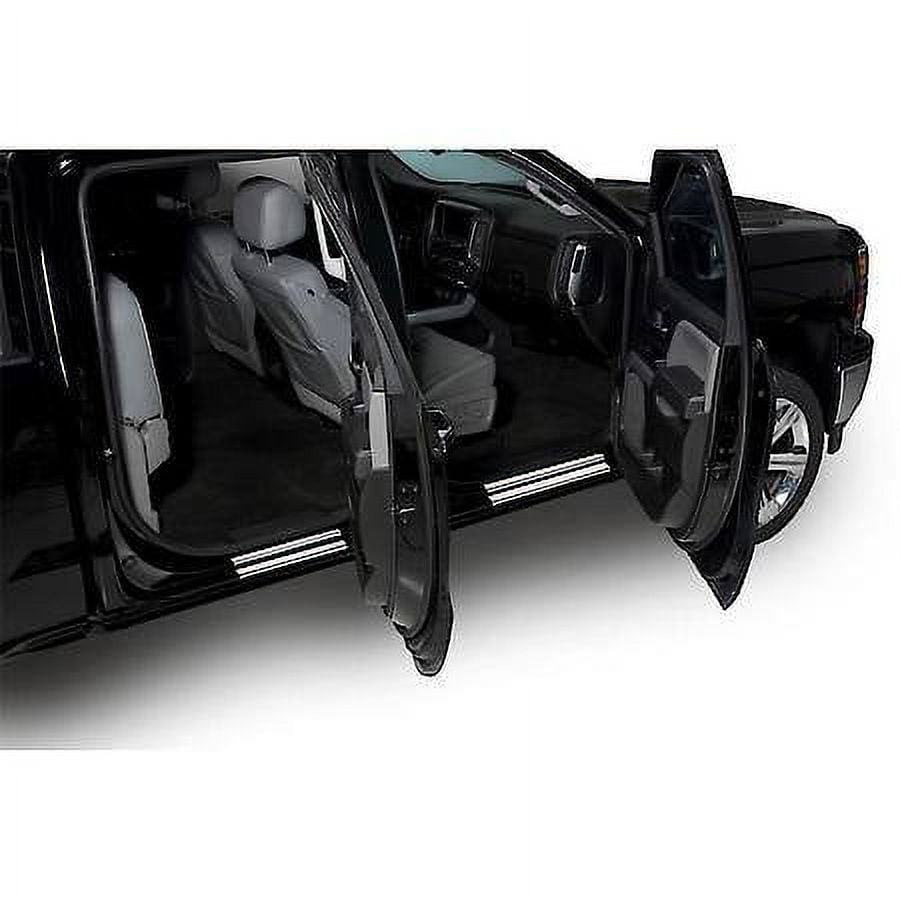 Chrome Door Sill Protectors For GMC Sierra - 4 Piece Stainless Steel Kit