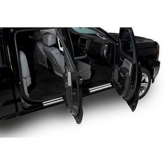 Putco Door Sill Protector, Polished; Stainless Steel; 4 Piece; Chevrolet Etching; GM Licensed Fits select: 2014-2019 CHEVROLET SILVERADO
