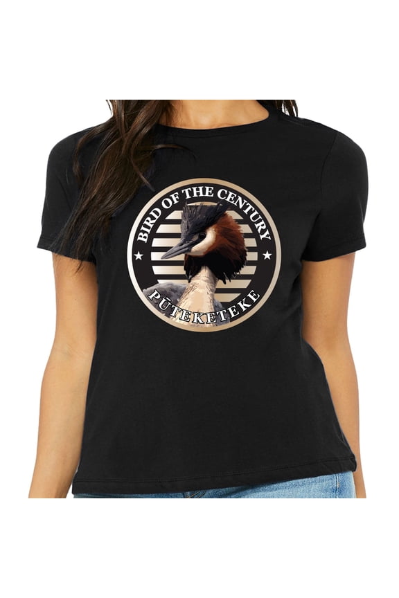 Puteketeke Bird Of The Century Black Unisex T-Shirt-Unisex Small